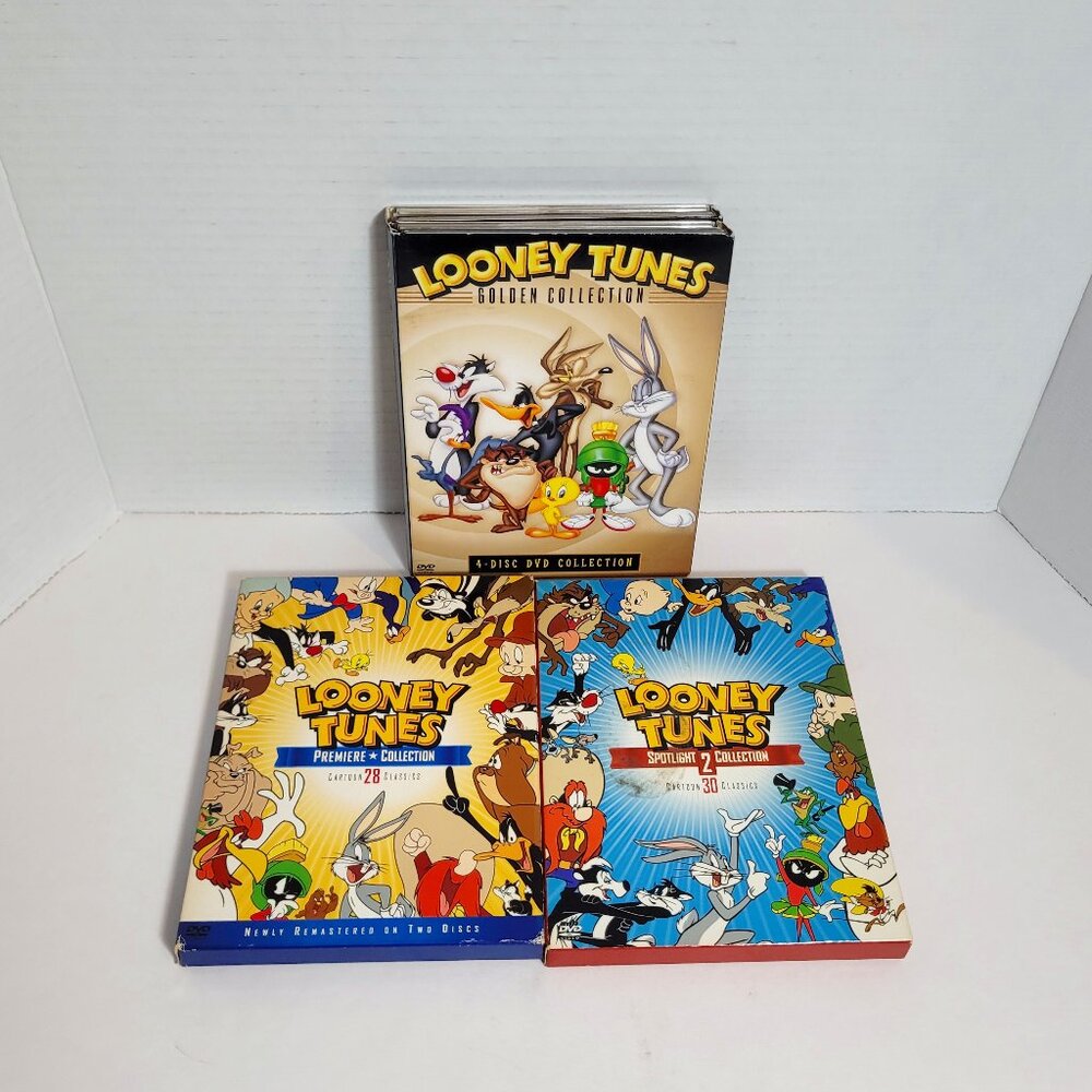 Lot of 3 Looney Tunes DVD Sets Golden, Premiere & Spotlight Collections